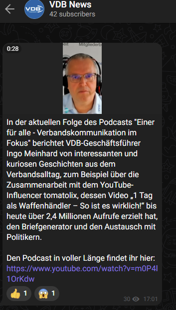 VDB auf Telegram